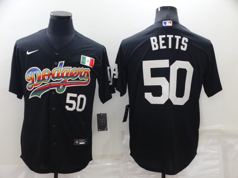 Men's Los Angeles Dodgers #50 Mookie Betts Black Stitched Baseball Jersey Men's Los Angeles Dodgers #50 Mookie Betts Black Stitched Baseball Jersey